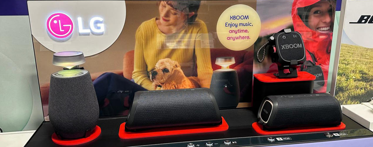 LG Bluetooth speaker displays