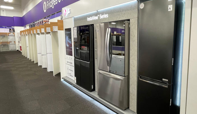 Ref Wall Rack LG Refrigerator Retail Display
